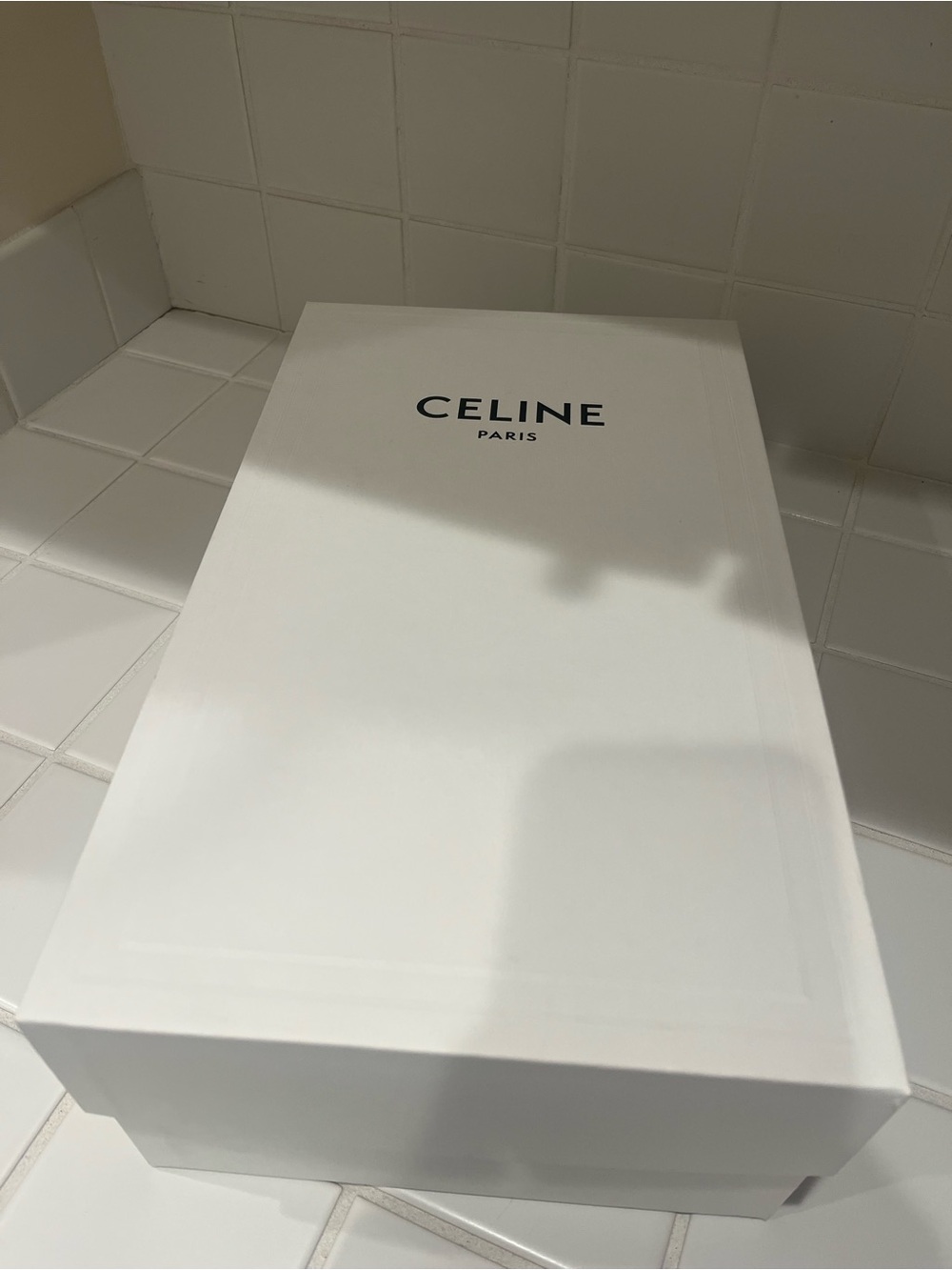 Celine White Box with Black Logo empty box